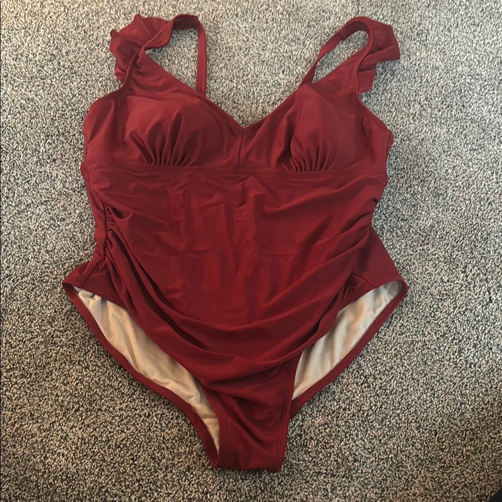 Kona Sol Deep Red Swimsuit